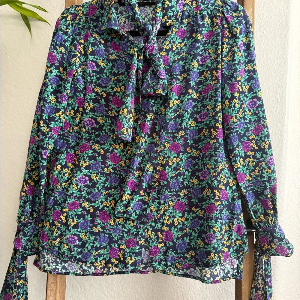 MARCO DE VICENZO SILK Floral Tie Top